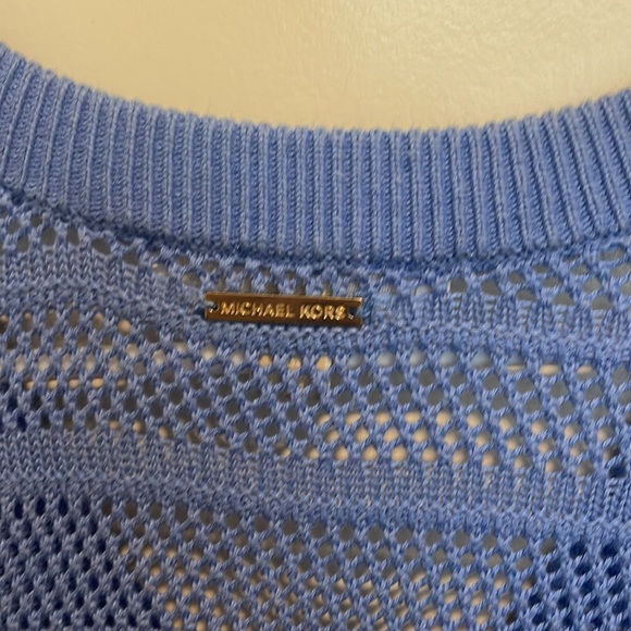 MICHAEL MICHAEL KORS V-NECK Wedgewood Blue Sweater Top SZ - Picture 7 of 10